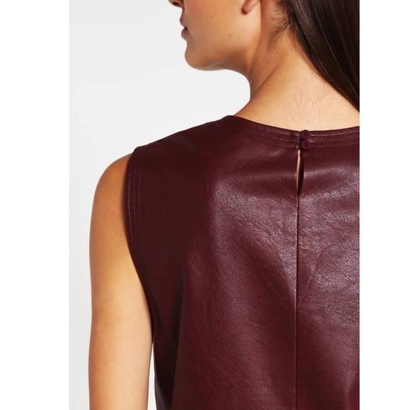 BCBGMaxAzria Sheridan Faux Leather Dress, Size Small, Color Royal Port - Picture 6 of 17